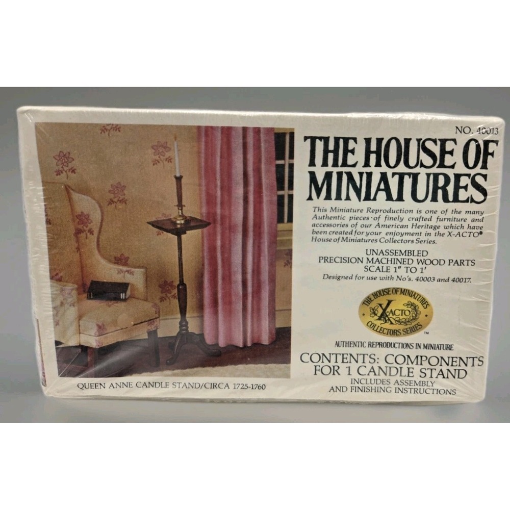 X-Acto House of Miniatures Queen Anne Candle Stand Kit 40013 Sealed VTG‎